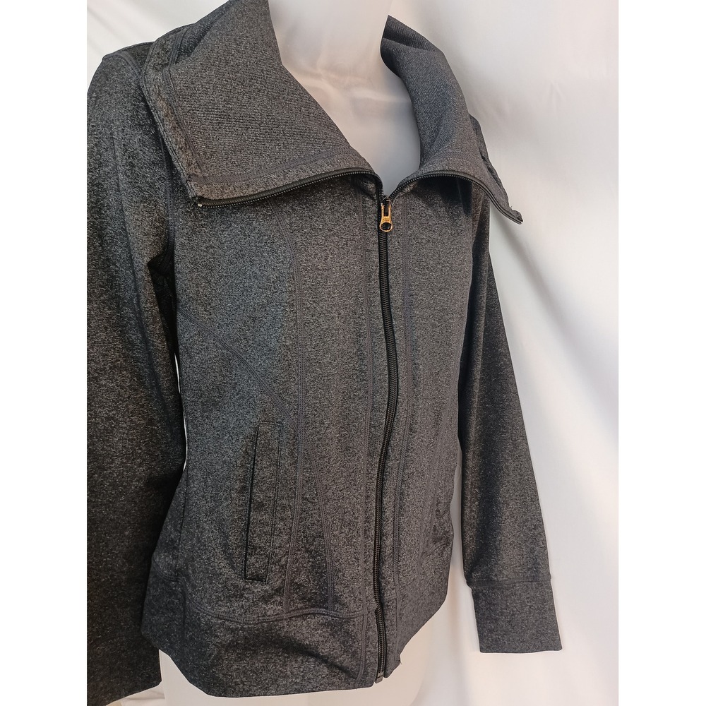 prana gray zip up work Office athleisure Athletic workout casual S Jacket - Picture 6 of 7